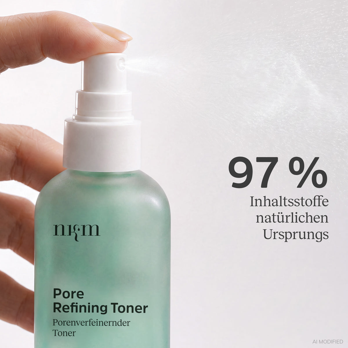 Pore Refining Toner wird gesprüht