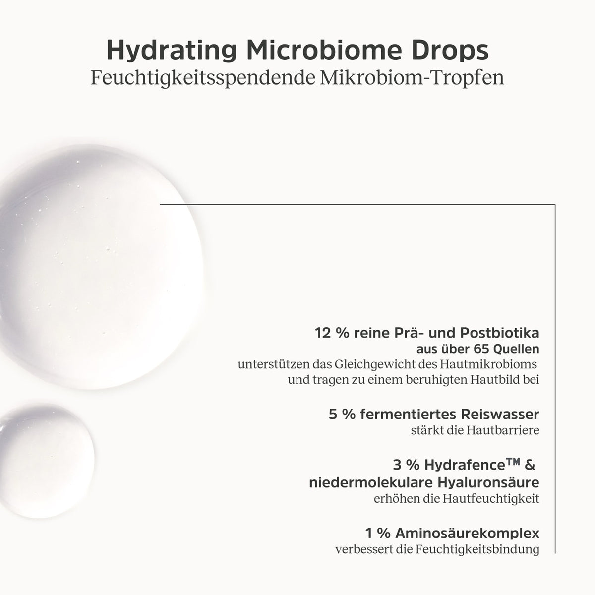 Konsistenz und Informationen zu den Hydrating Microbiome Drops