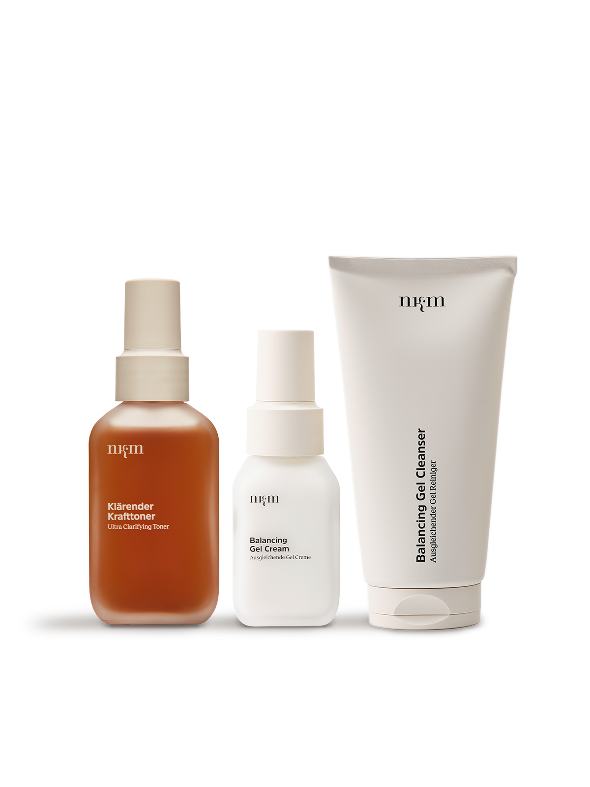 Klärender Krafttoner, Balancing Gel Cream und Balancing Gel Cleanser von nkm