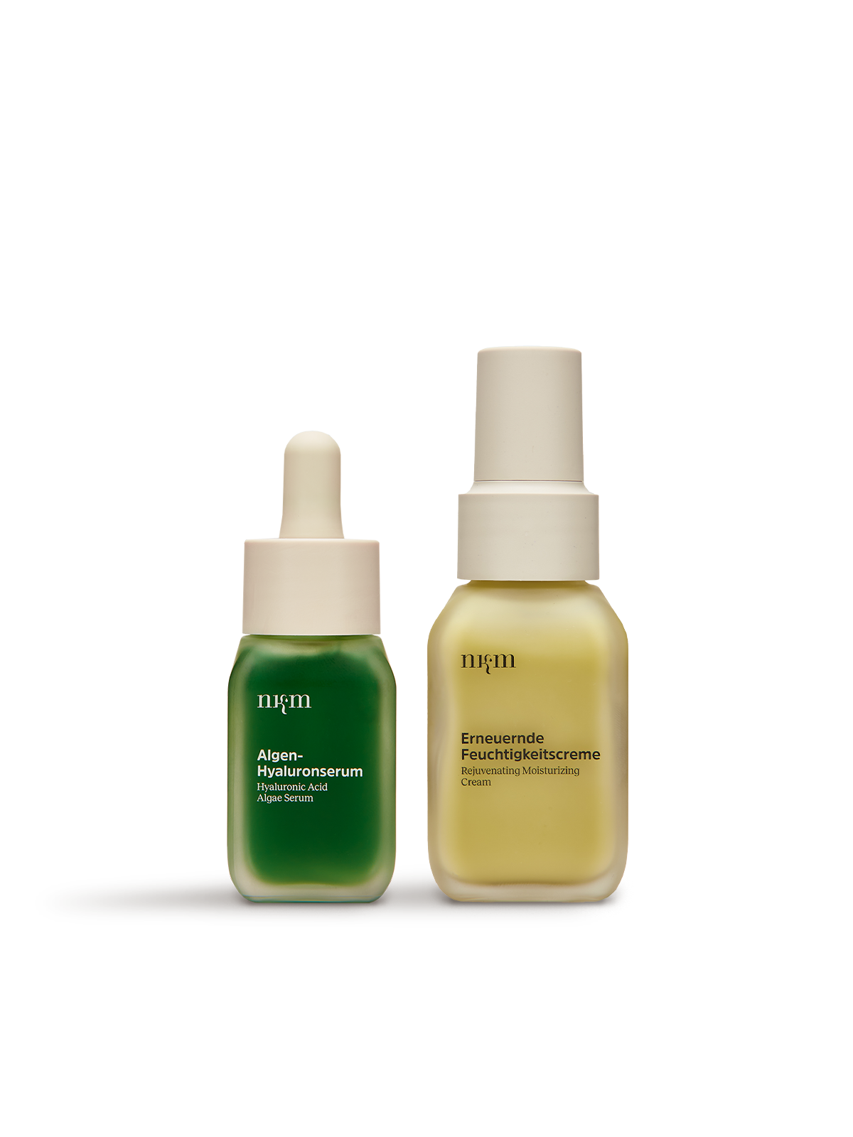 Algen-Hyaluronserum und Erneuernde Feuchtigkeitscreme von nkm