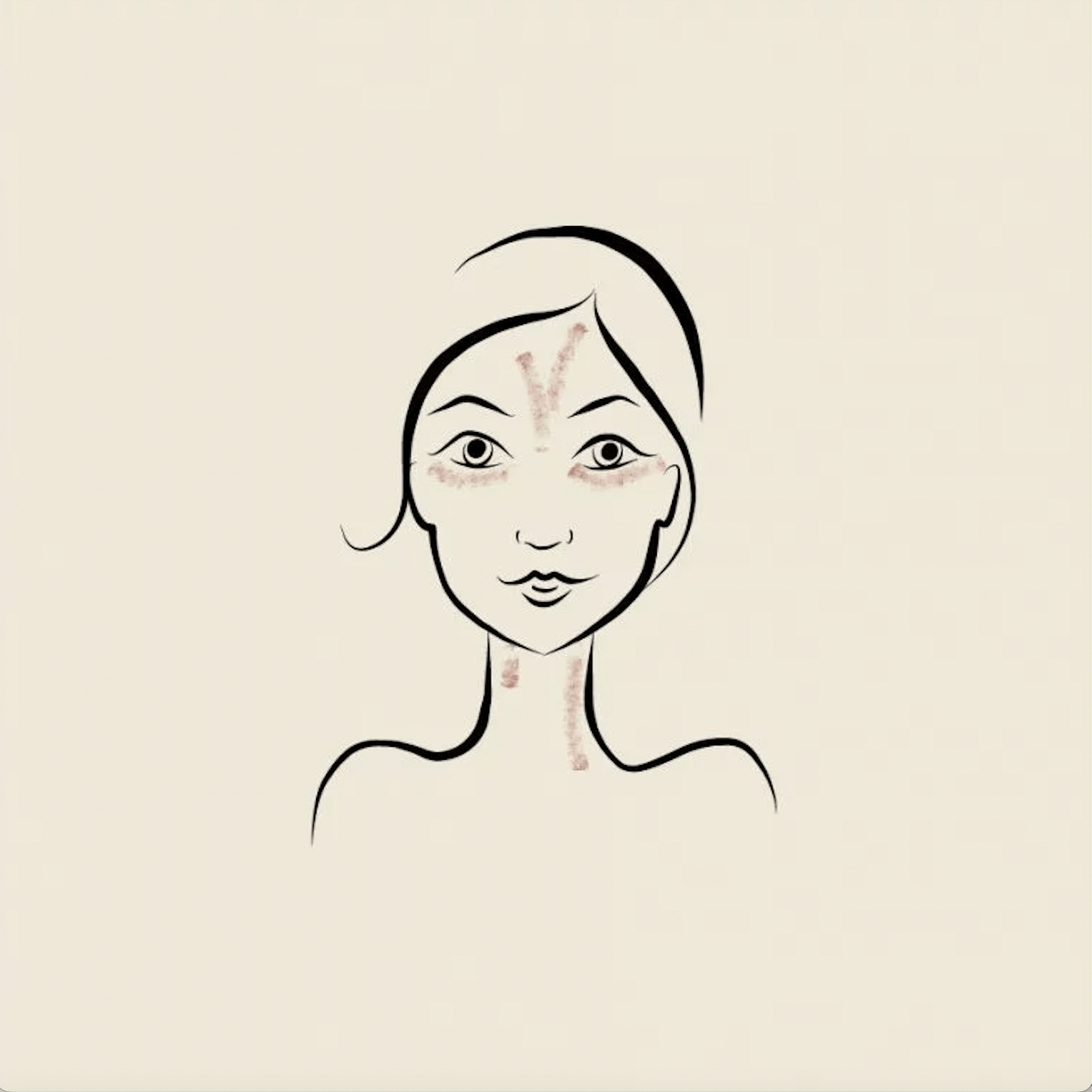 Zeichnung einer Frau mit reifer Haut