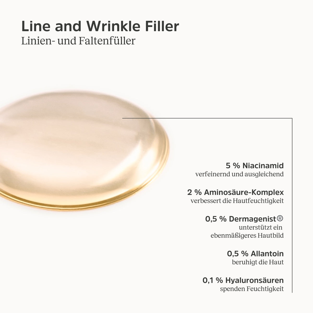 Konsistenz und Informationen zum Line and Wrinkle Filler