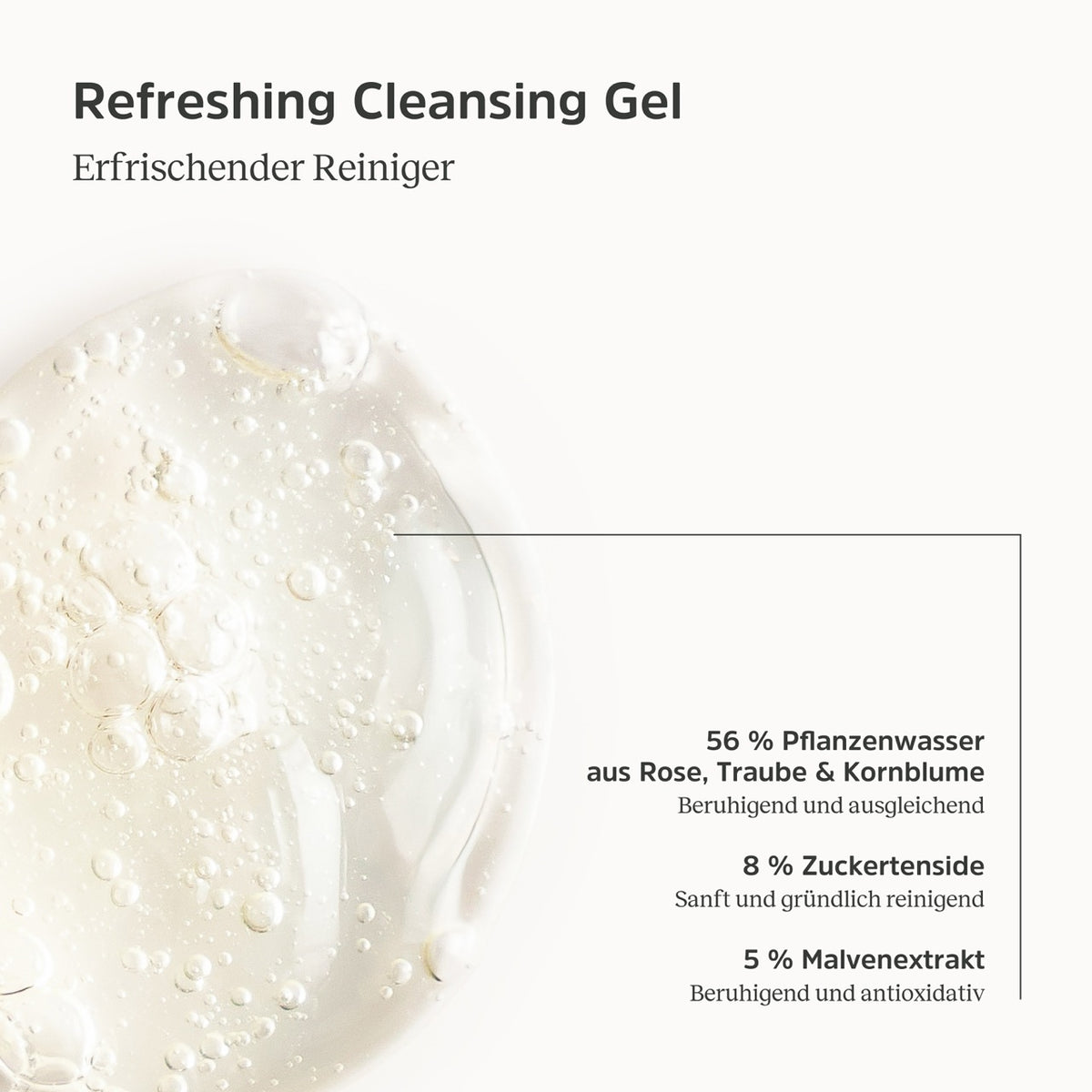 Konsistenz und Informationen zum Refreshing Cleansing Gel
