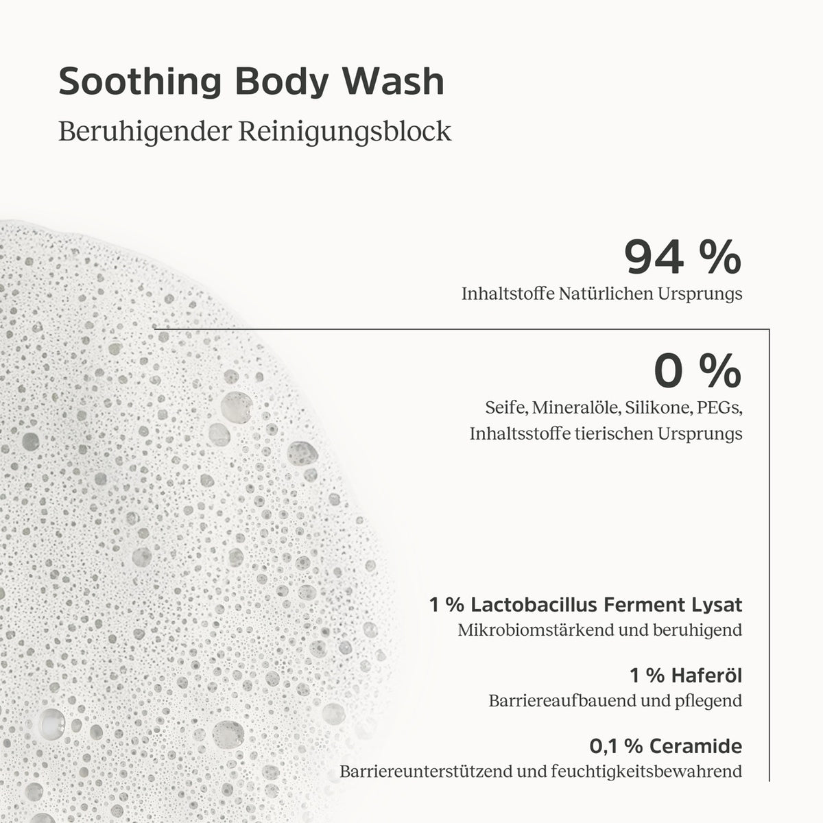 Konsistenz und Informationen zum Soothing Body Wash