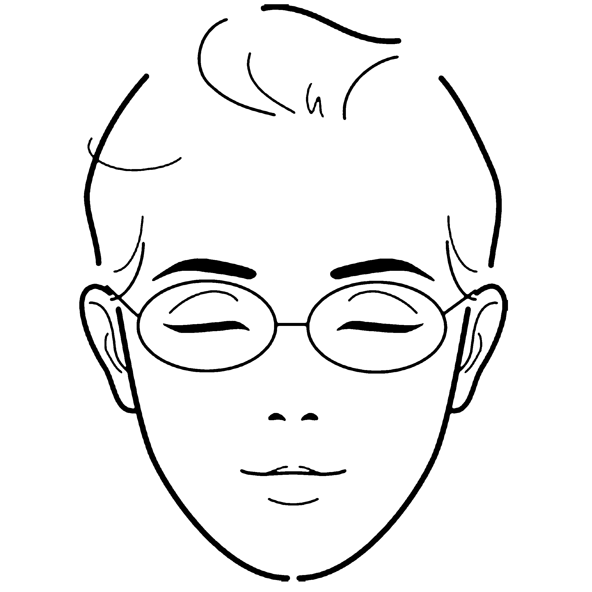 Gesichtsskizze mit Brille